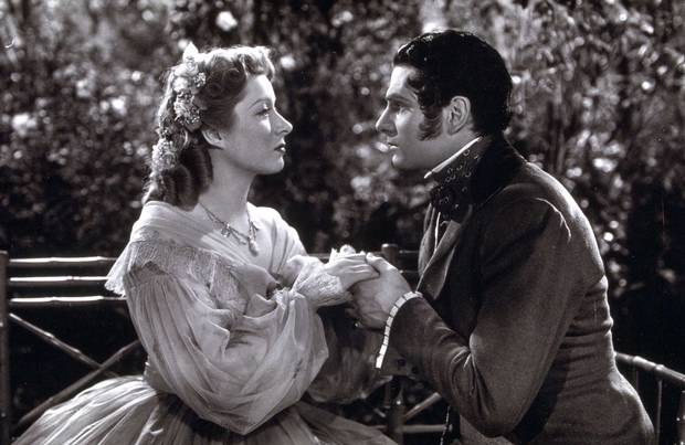 Greer Garson and Laurence Olivier in "Pride and Prejudice" (MGM, 1940)